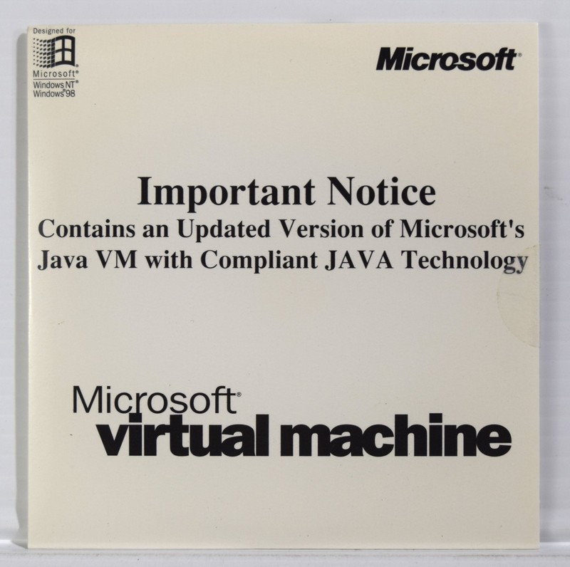 MICROSOFT VIRTUAL MACHINE CD CD-ROM – Designed for Windows 98 & NT – SEALED