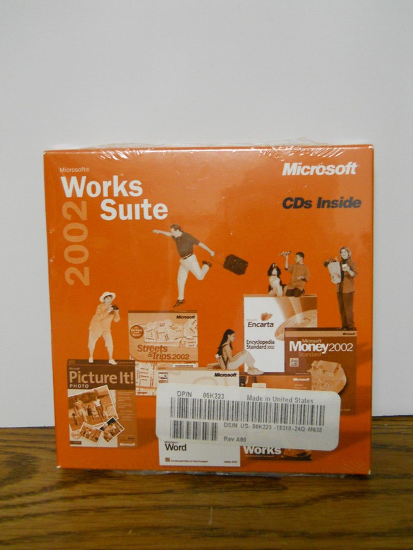 New Microsoft Works Suite 2002 (North America) – Full Version for Windows CDs
