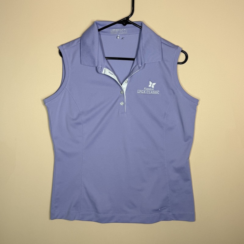Nike Golf Fit Dri LPGA Classic Hawaii Purple Sleeveless Golf Polo Shirt Large L