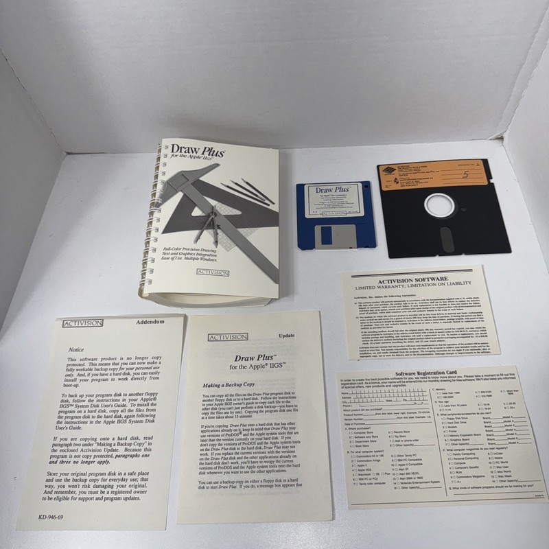 Paint Write Draw with the Apple IIGS 3.5 Media Activision 3.5" Disk 512K