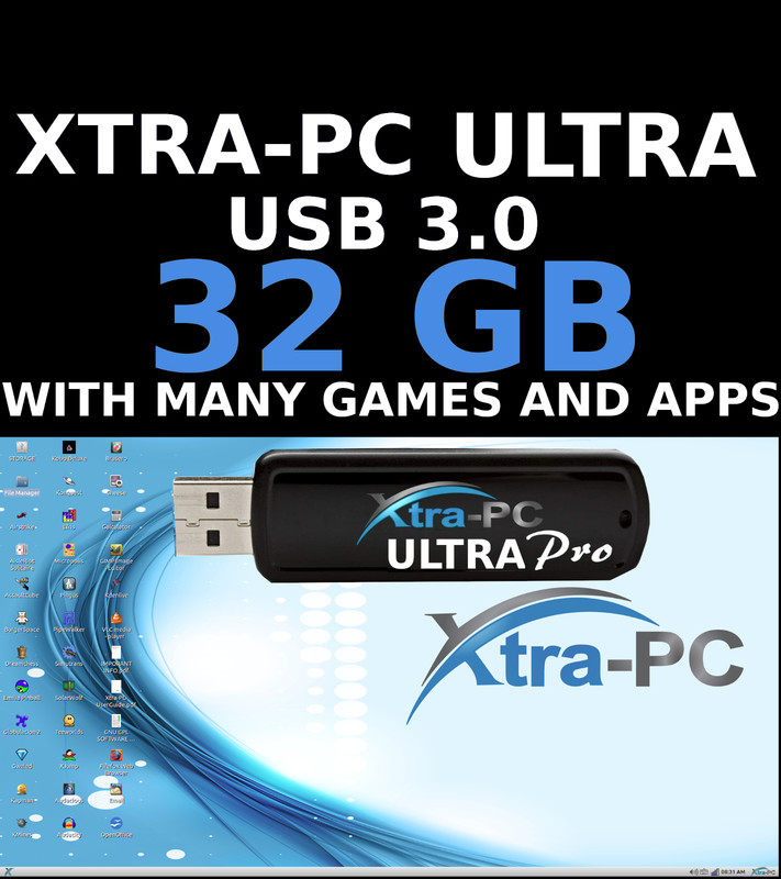 32GB XTRA-PC ULTRA PRO USB 3.0 – Portable OS, Apps & 20 Fun Games
