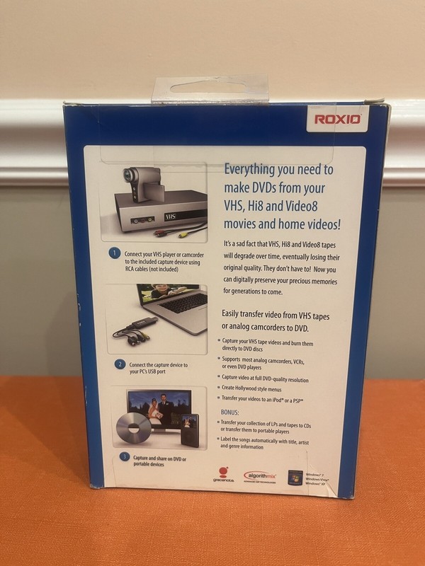Roxio Easy VHS to DVD for Windows Create DVD Movies from VHS, Hi8 & V8 SEALED gallery