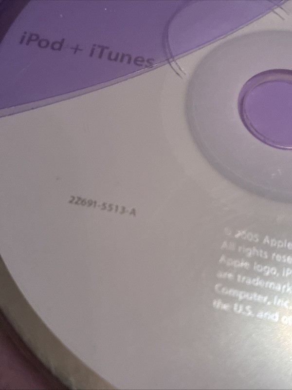 APPLE iPod & iTunes Install CD 2Z691-5513-A OEM 2005 Software, Quick Start Guide gallery