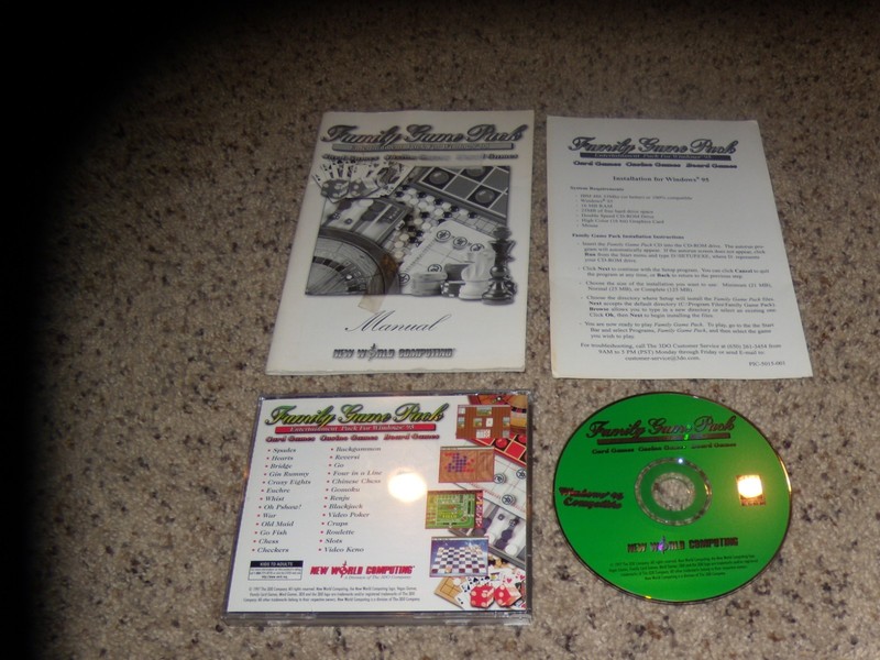 Family Game Pack for Windows 95 Near Mint PC Game with manual