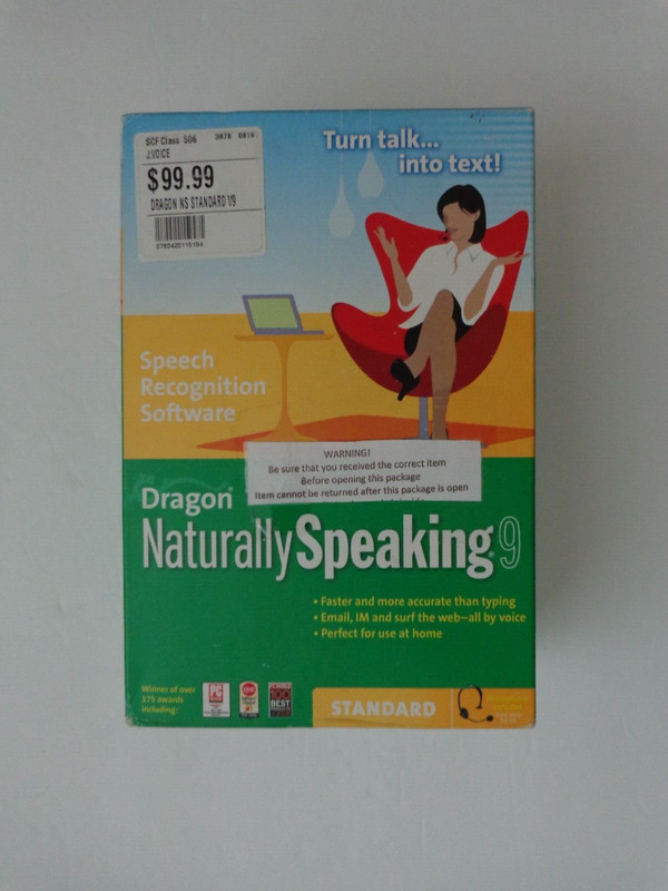 Dragon Naturally Speaking 9 Standard w Microphone NEW/SEALED, Speech Recognition