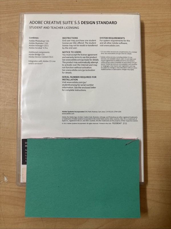 Adobe Creative Suite 5.5 Design Standard MAC OS Student and Teacher Licensing VG gallery