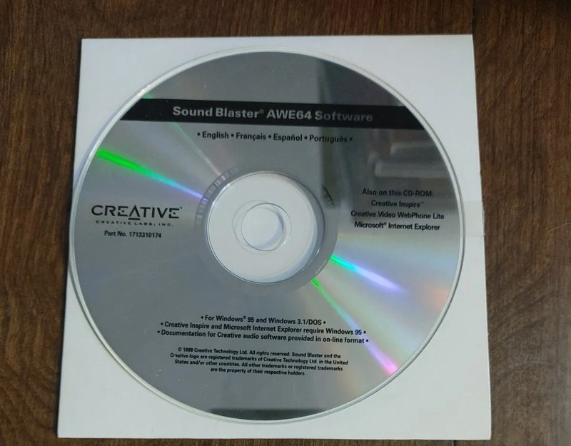 Creative Labs Sound Blaster AWE64 Software Install Disc PC CD-ROM Windows 3.1 95