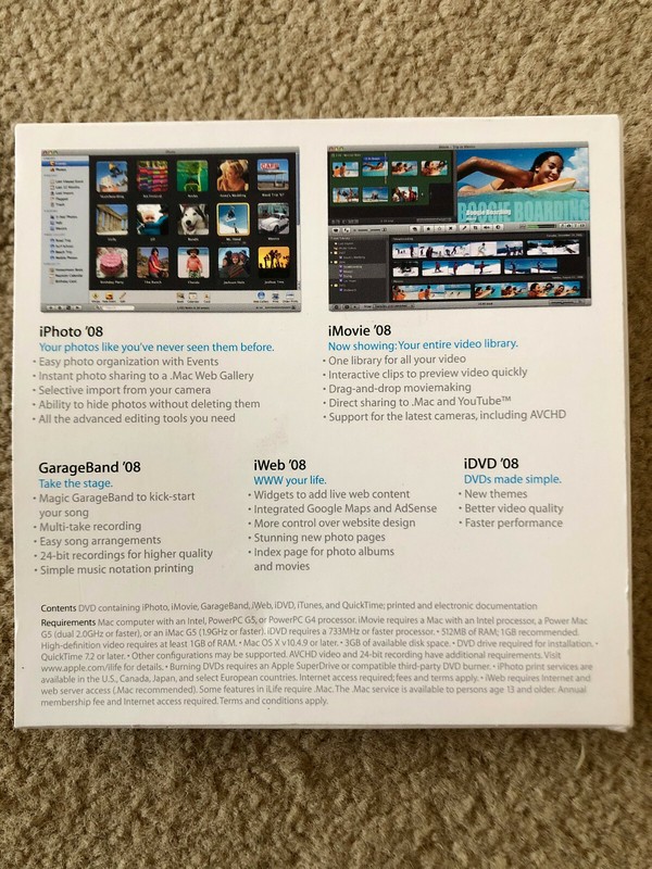 Apple Mac iLife '08 Full Install Package in Original Box MINT gallery