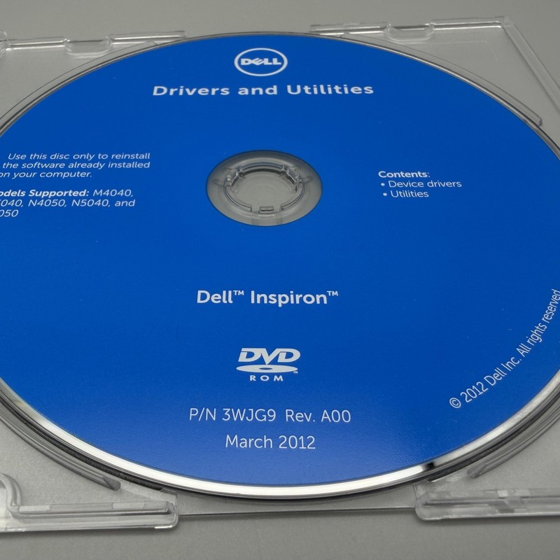 2012 Dell Inspiron Drivers And Utilities DVD 3WJG9 M4040 M5040 N4050 N5040 N5050 gallery
