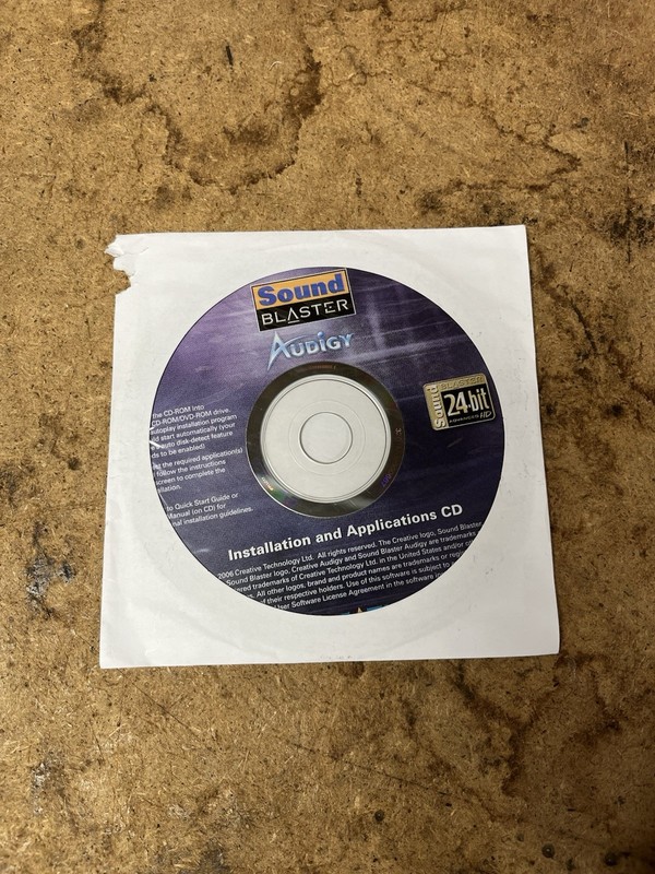 Audigy Sound Blaster Installation Applications CD Disc Software Replace Creative