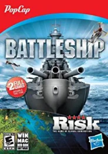 Battleship & Risk PC DVD global domination naval battle classic computer games!