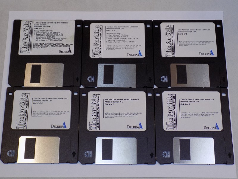 The Far Side Screen Saver Collection Set 3.5″ Disk Delrina Windows 1 Gary Larson