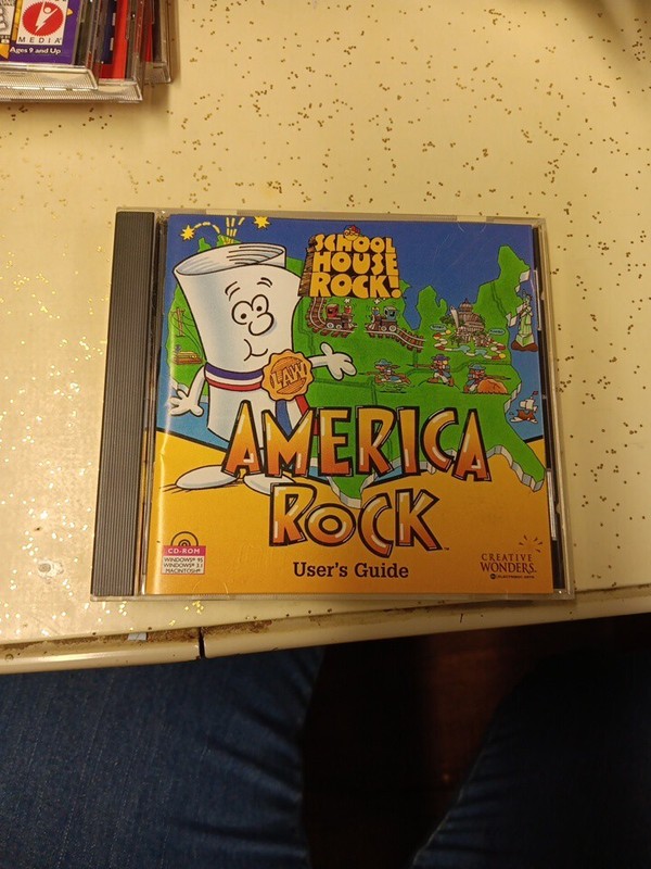 School House Rock CD-ROM America Rock 1996 Creative Wonders Win Mac