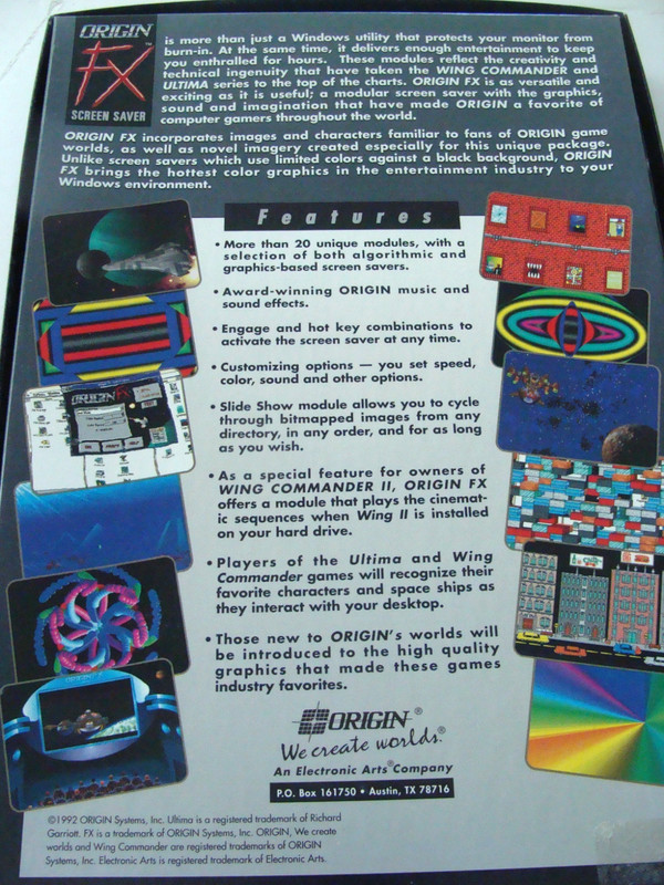 VTG Origin Fx Screen Saver w 3 MS-DOS 3.5” Discs Orig Box w Manual - UNTESTED gallery