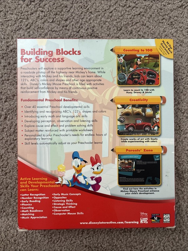 Disney Mickey Preschool Ages 2-4 PC, Mac BIG BOX Brand New Sealed gallery