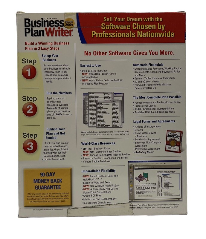 Planwright Business Plan Writer Software Deluxe 2004 Brand New Sealed gallery