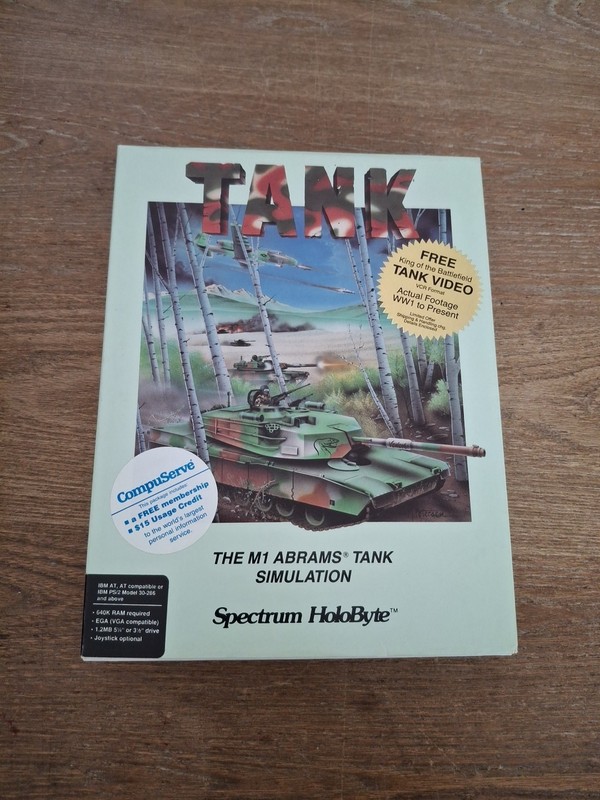 TANK The M1 Abrams Tank Simulation Big Box PC 5-1/4″ & 3-1/2″ Spectrum HoloByte