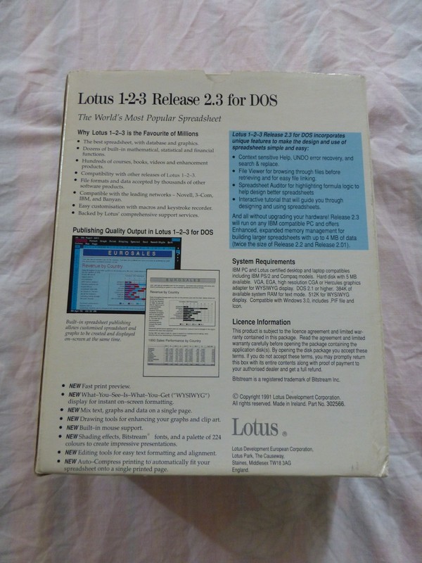 Lotus 1-2-3 Release 2.3 for DOS plus Greek support disk - RARE & VINTAGE! gallery