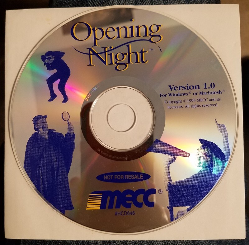 Opening Night and Mayaquest The Mystery Trail versions 1.0 MECC PC Games on CD