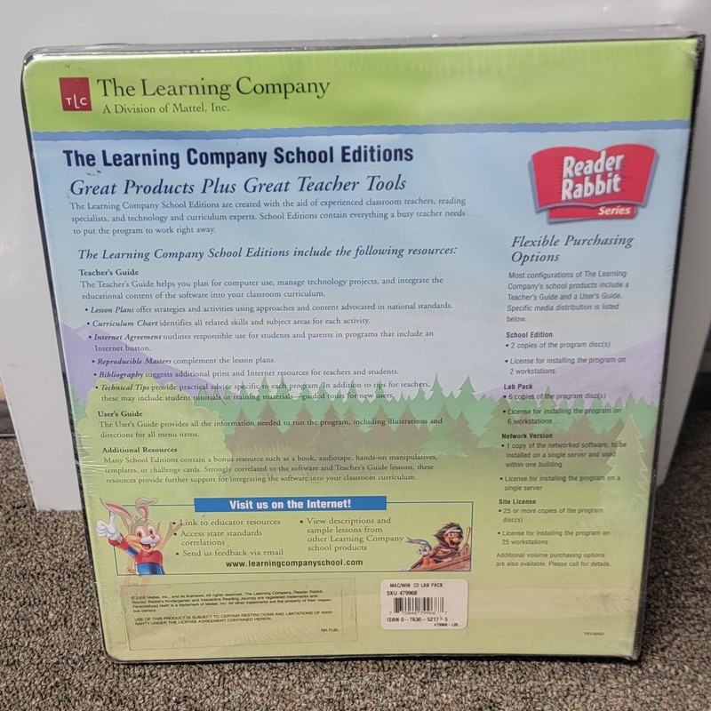 The Learning Company Reader Rabbit Series CD Lab Pack 6 User Mac Win Educational gallery