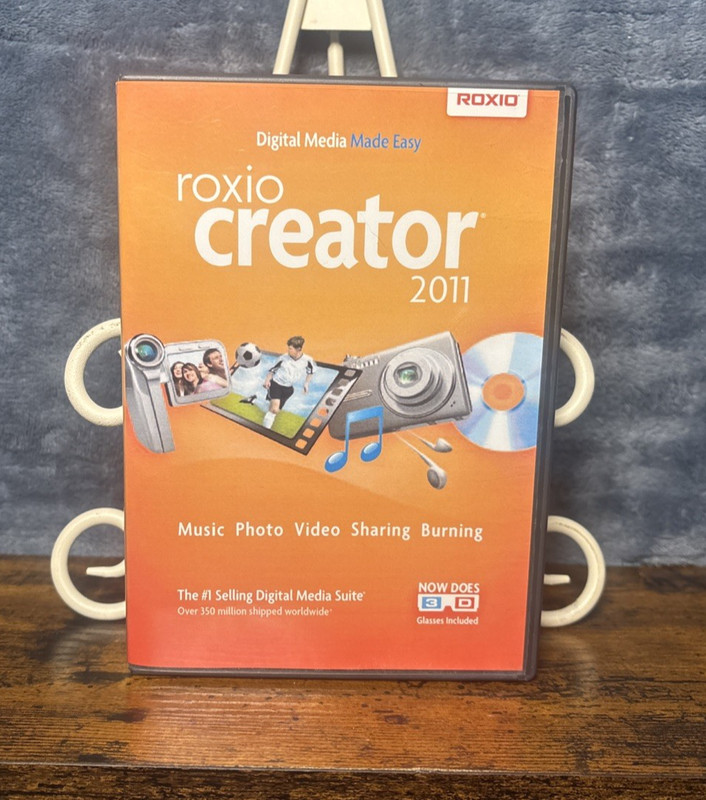 Roxio Creator 2011 Software Windows Video Audio Photo Editing 3-D Glasses W/Key