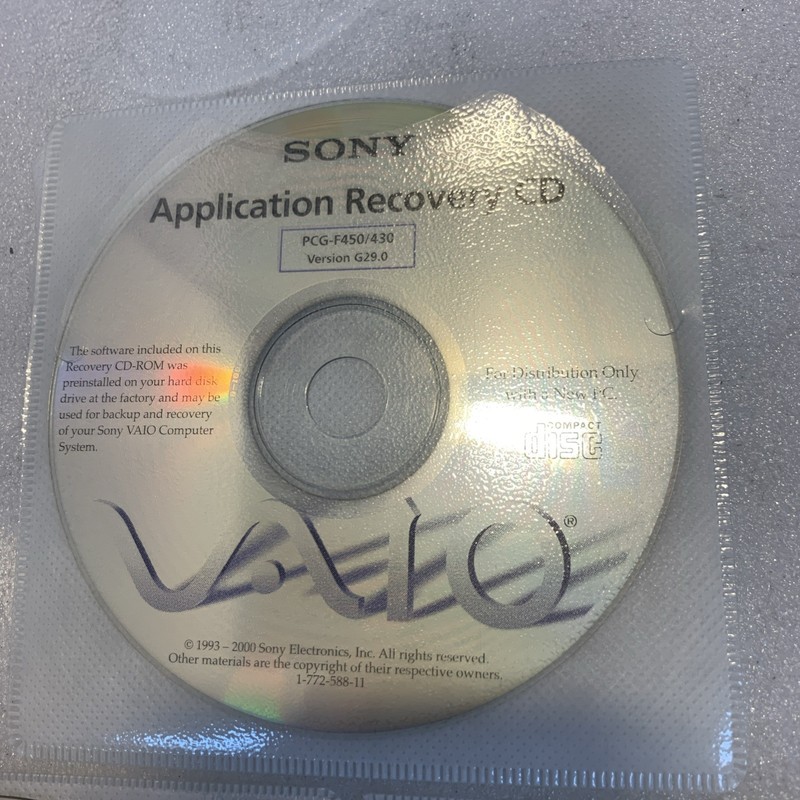 Sony VAIO PCG-F450 / PCG-F430 Windows 98 Second Edition Recovery CDs gallery