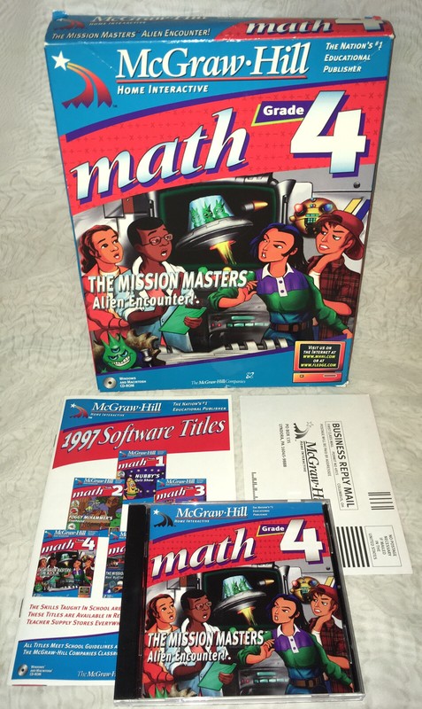 McGraw Hill Math Grade 4 The Mission Masters: Alien Encounter! PC-CD Complete!