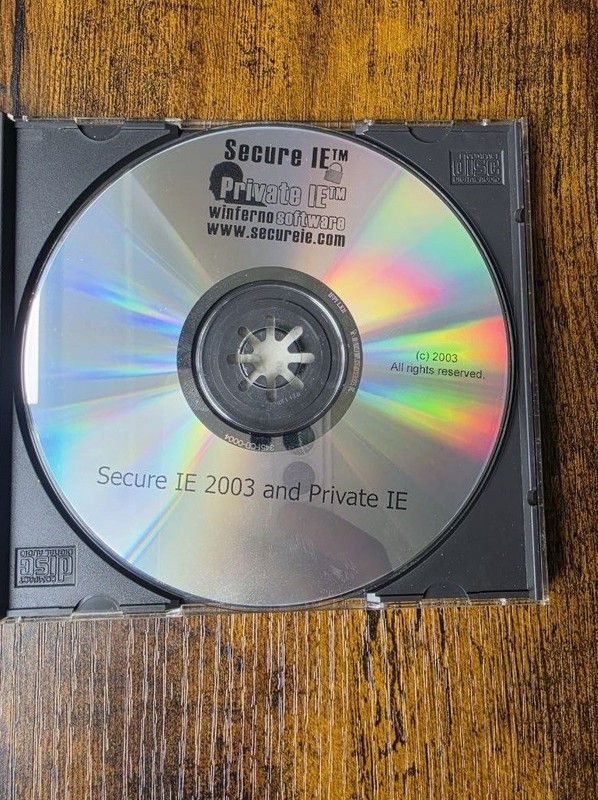 Winferno Software Secure IE 2003 and Private IE Drivers Update CD Disc