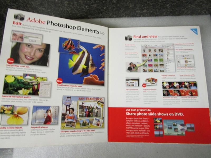 Adobe Photoshop Elements 4.0 & Adobe Premiere 2.0 Factory Sealed Retail Box gallery