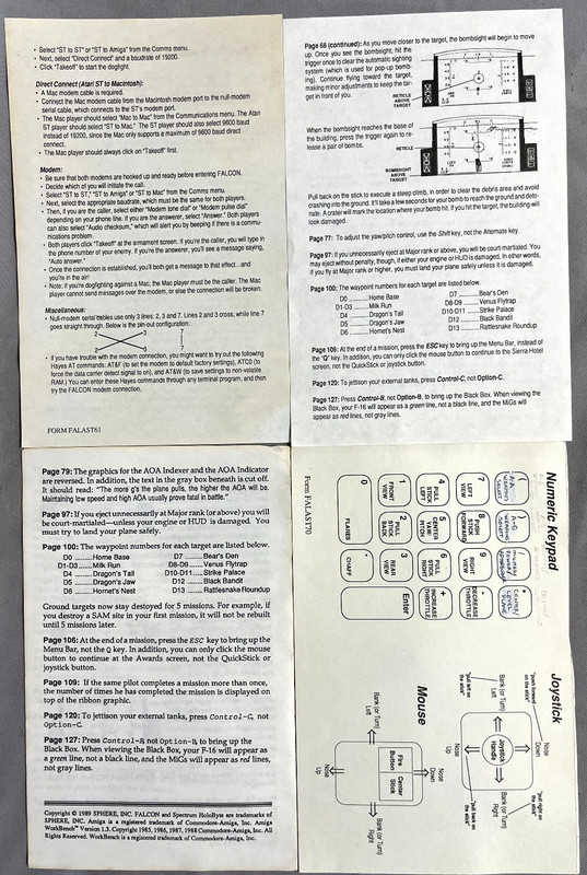 Falcon 3.5" disks V1.1&1.2 512K Commodore-Amiga Spectrum Holobyte 1987 untested gallery