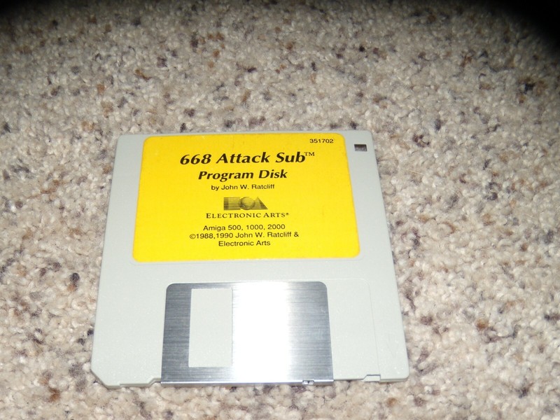 668 Attack Sub Program Disk Commodore Amiga on 3.5″ disk