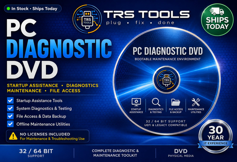 Windows-Compatible Bootable DVD Toolkit – Startup & Diagnostic Media | 32/64 Bit