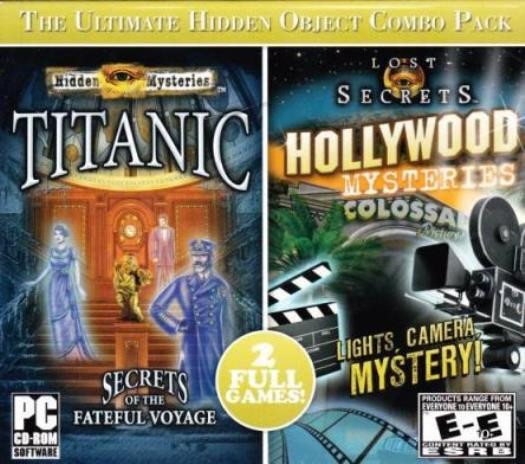 Hidden Mysteries Titanic & Hollywood Mysteries PC CD hidden object picture games