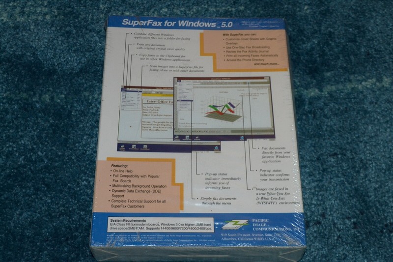SuperFax 5.0~Windows~Software For Standard EIA Class I/II Fax Boards~SEALED gallery