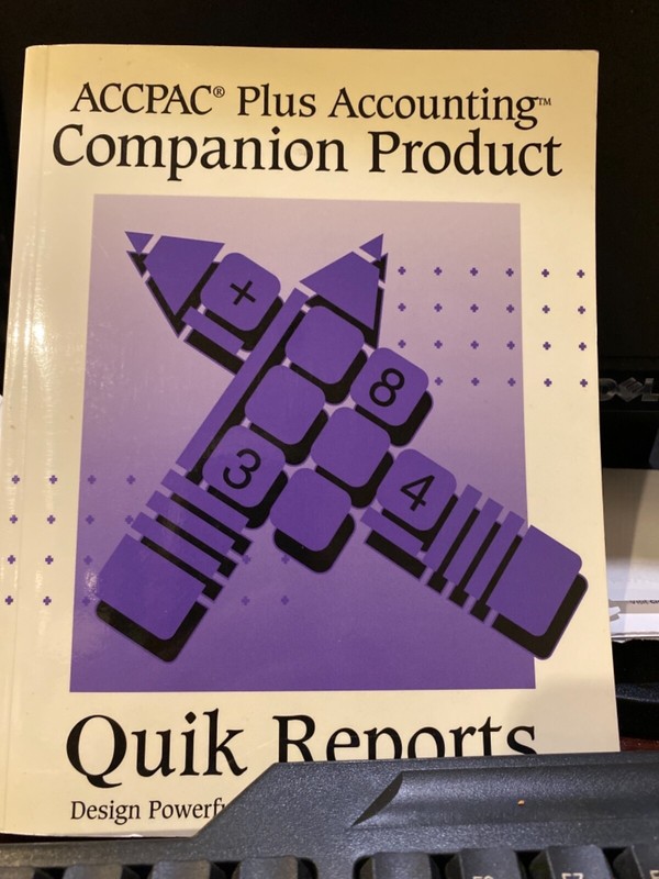 $695 Opened. Accpac Plus Accounting Software Quik Reports.