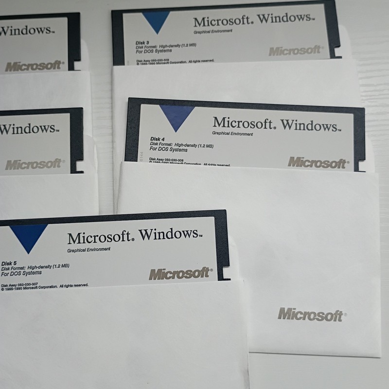 Microsoft Windows Graphical Environment Software DOS 5.25 Floppy Disks Vintage gallery