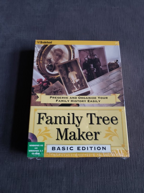 Vintage Broderbund Family Tree Maker Basic Edition 1996 – BRAND NEW SEALED!!