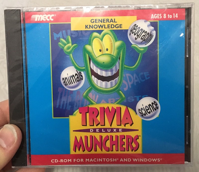 1996 Trivia Munchers Deluxe PC Mac CD ROM Sealed In Jewel Case!
