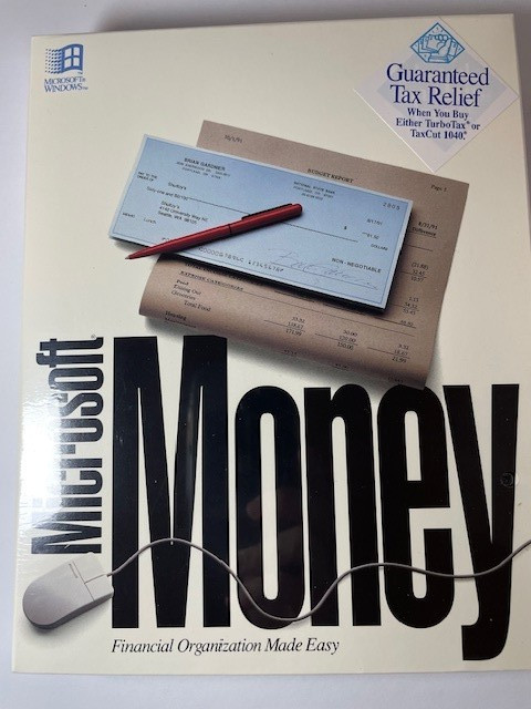 1991 Microsoft Money Sealed Big Box PC Software – Vintage 90s Windows Floppy gallery