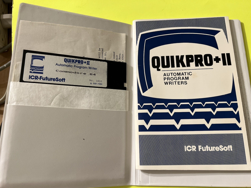 QuikPro+II Automatic Program Writers Software w/Manual Commodore 64 ICR Tested gallery