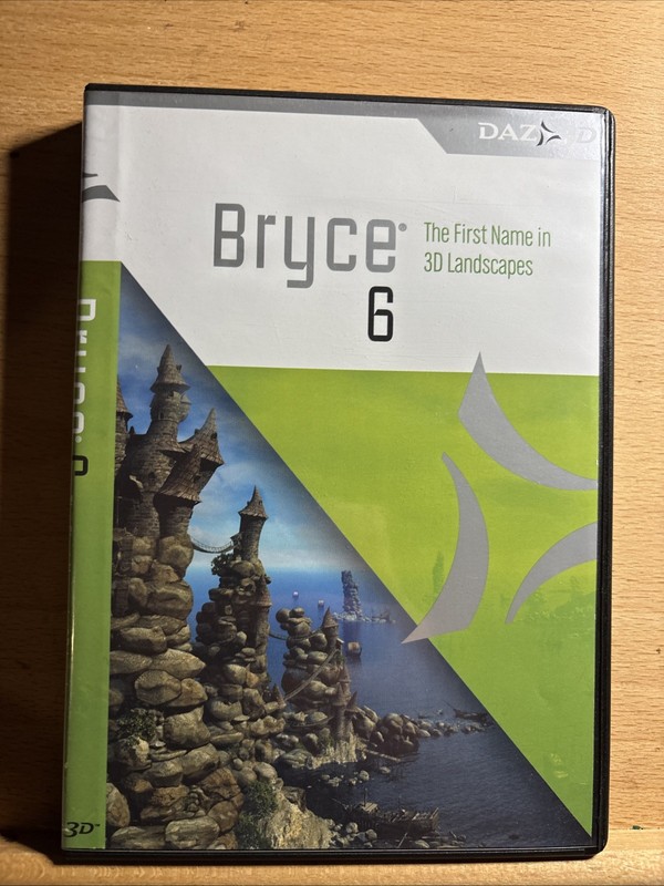 Bryce 6 Software 3D Graphics w/ Serial – Vintage Mac & Windows CD-Rom – DAZ 3D
