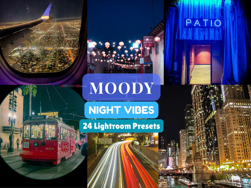 24 Moody Night Vibes Long Exposure Nighttime Landscape Lightroom Desktop Presets