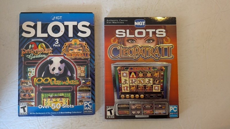 IGT Slots PC Mac Game Lot 2 Pack Cleopatra II 3 Pack Paradise Garden 100 Pandas