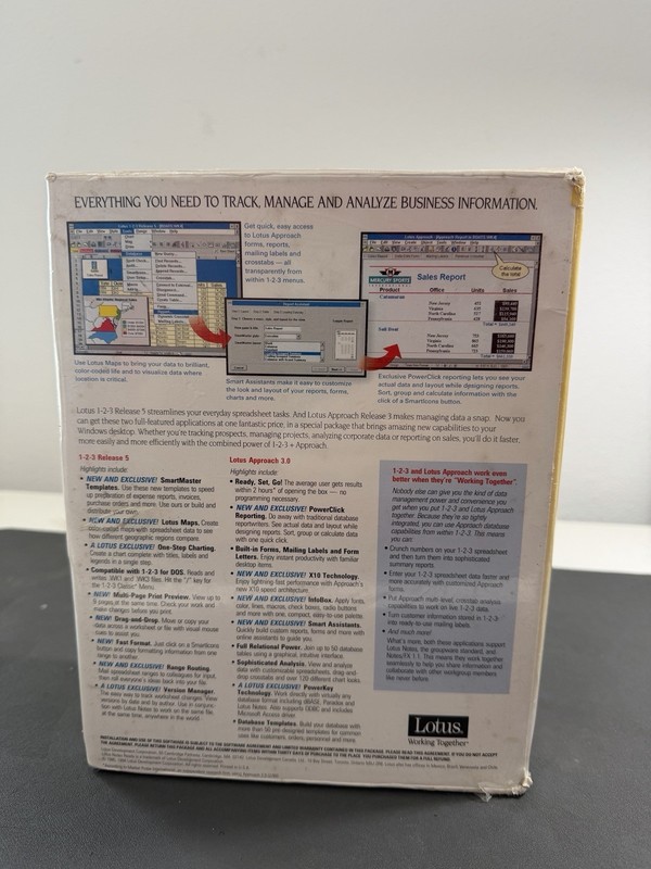 Lotus 123 Release 5 / Lotus Approach Release 3 - IBM WINDOWS 3.5 Floppy - SEALED gallery