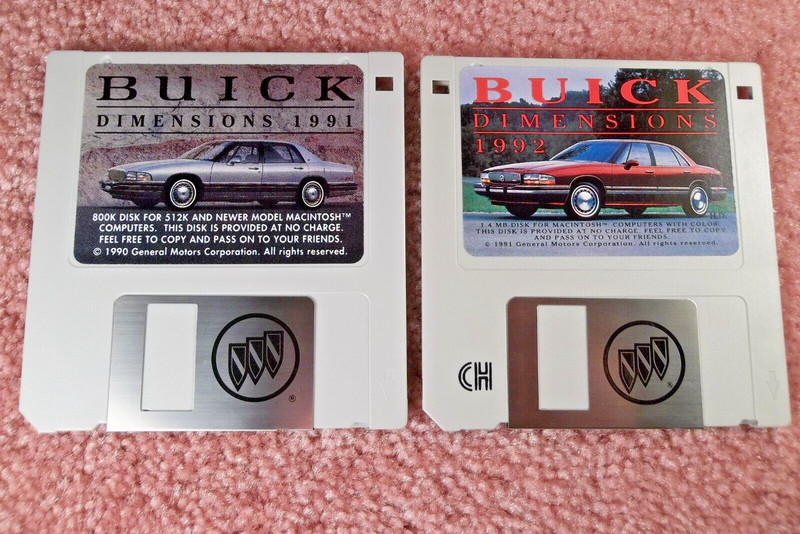 1991 & 1992 BUICK GM DIMENSIONS FOR MACINTOSH COMPUTERS 3.5″ FLOPPY DISKS