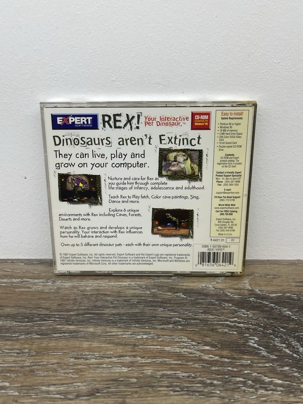 CIB - Rex: Your Interactive Pet Dinosaur Game (PC, 1997) CD-Rom Windows 95 T-Rex gallery