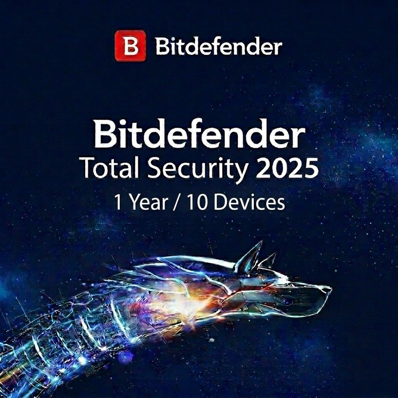 Bitdefender Total Security 2025 – 1 Year License for Windows, Mac, Android and iOS
