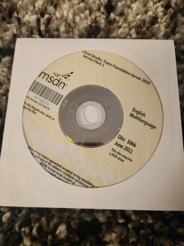 MSDN Microsoft Visual Studio Team Foundation Server 2010 Service Pack 1 DVD