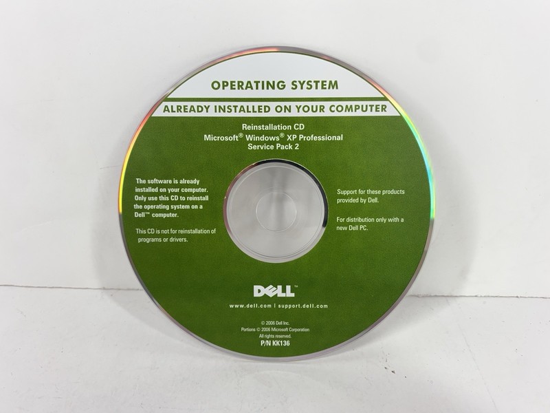 Dell Reinstallation CD Microsoft Windows XP Professional Pro Service Pack 2 SP2