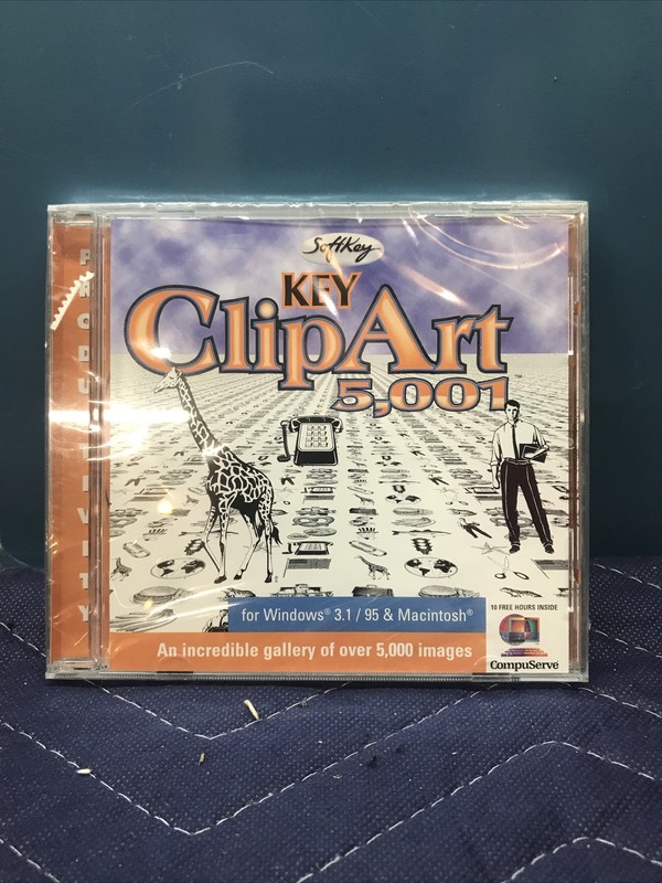 Key Clip Art 5,001 (PC, 1996) BRAND NEW SEALED